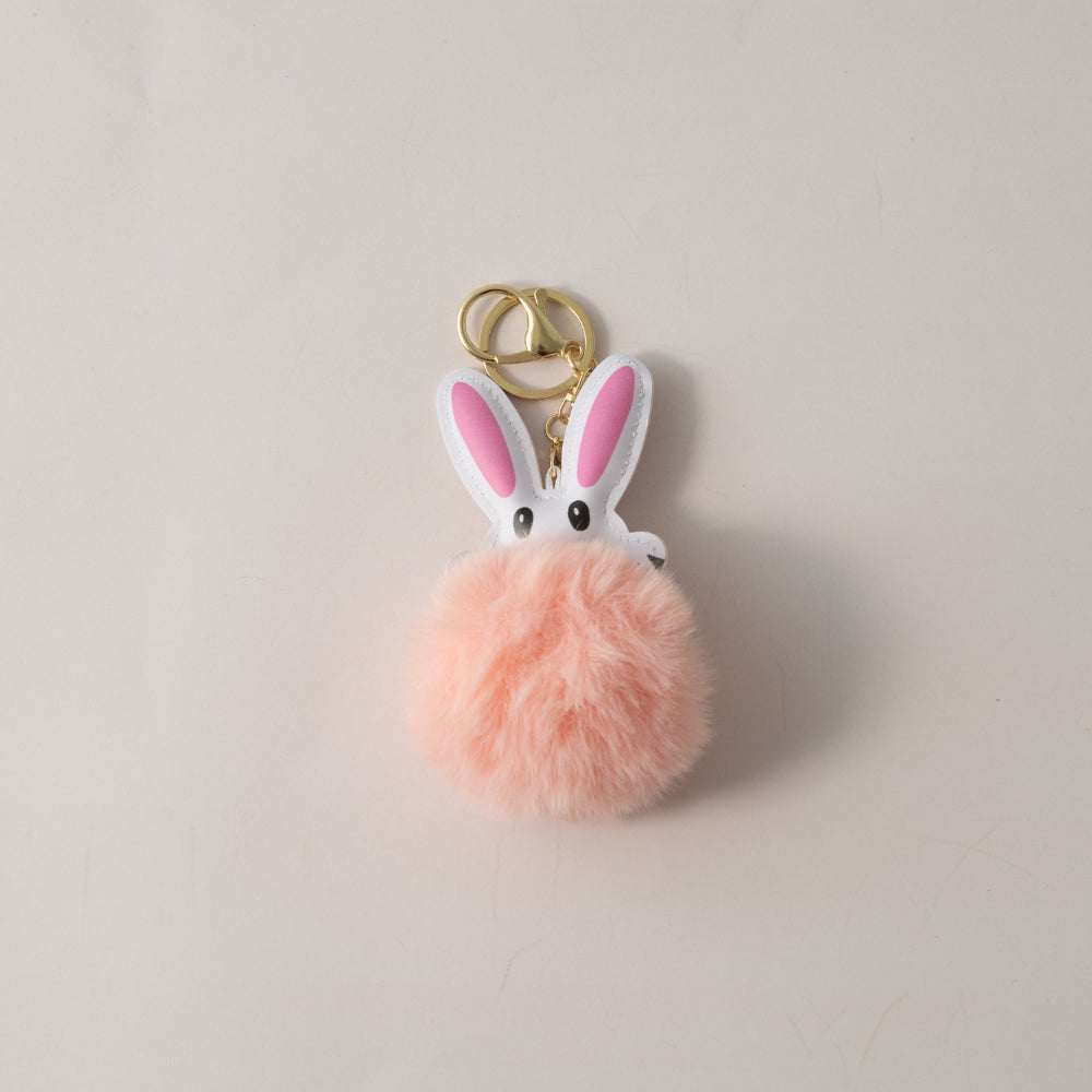 Keychain Pom Pom Buddy - BUNNY PEACH